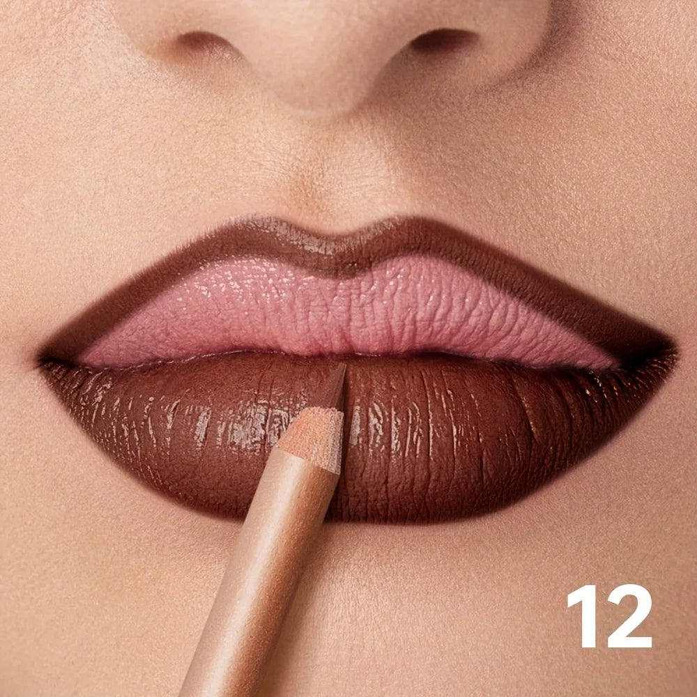 Nude Matte Lip Liner, Waterproof Long Lasting High Pigment Lip Pencil, Smooth Precise Lip Makeup Gift for Women