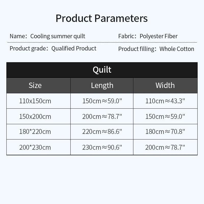 Japanese Summer Quilt – Lightweight Polyester Comforter