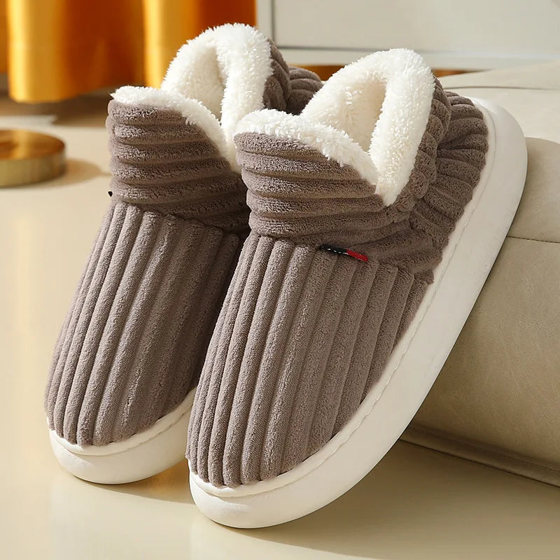 Evshine Women's Fur Slippers – Soft Sole Winter House Shoes