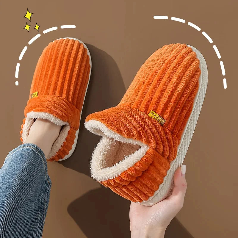 Evshine Women's Fur Slippers – Soft Sole Winter House Shoes