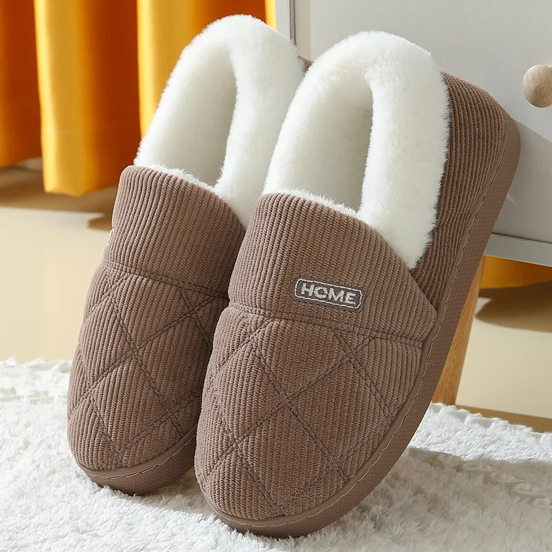 Evshine Women's Fur Slippers – Soft Sole Winter House Shoes