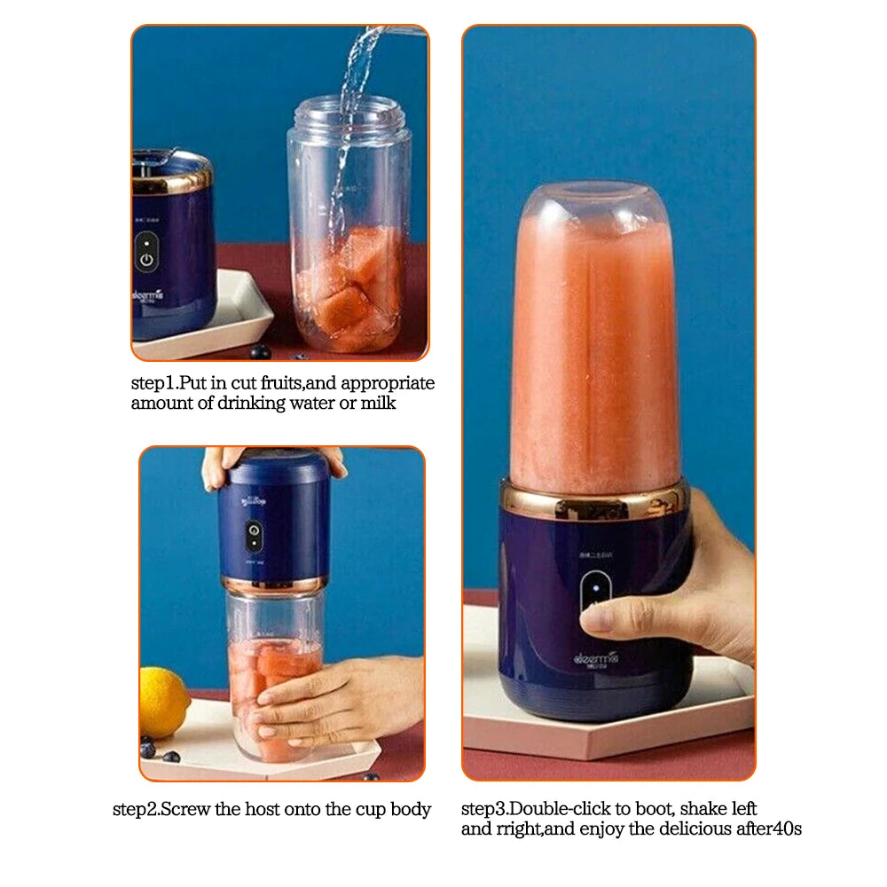 Portable Mini Blender – 400ml USB Rechargeable