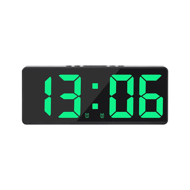 LED Digital Alarm Clock with Mirror Acrylic Face