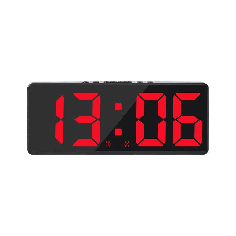 LED Digital Alarm Clock with Mirror Acrylic Face