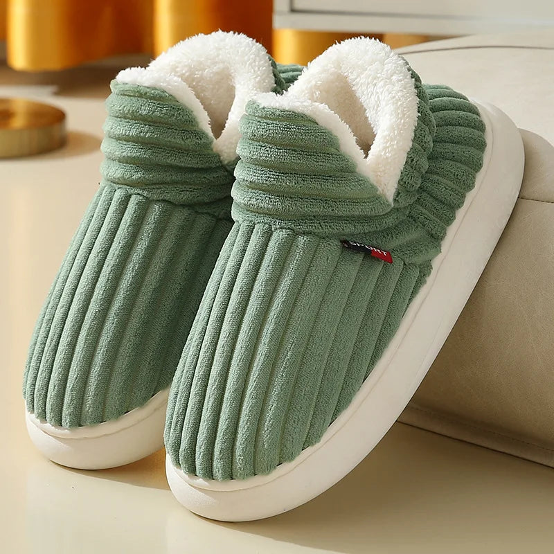 Evshine Women's Fur Slippers – Soft Sole Winter House Shoes