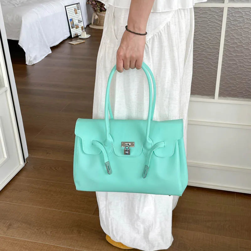 Y2K Transparent PVC Jelly Shoulder Bag – Candy Color Tote