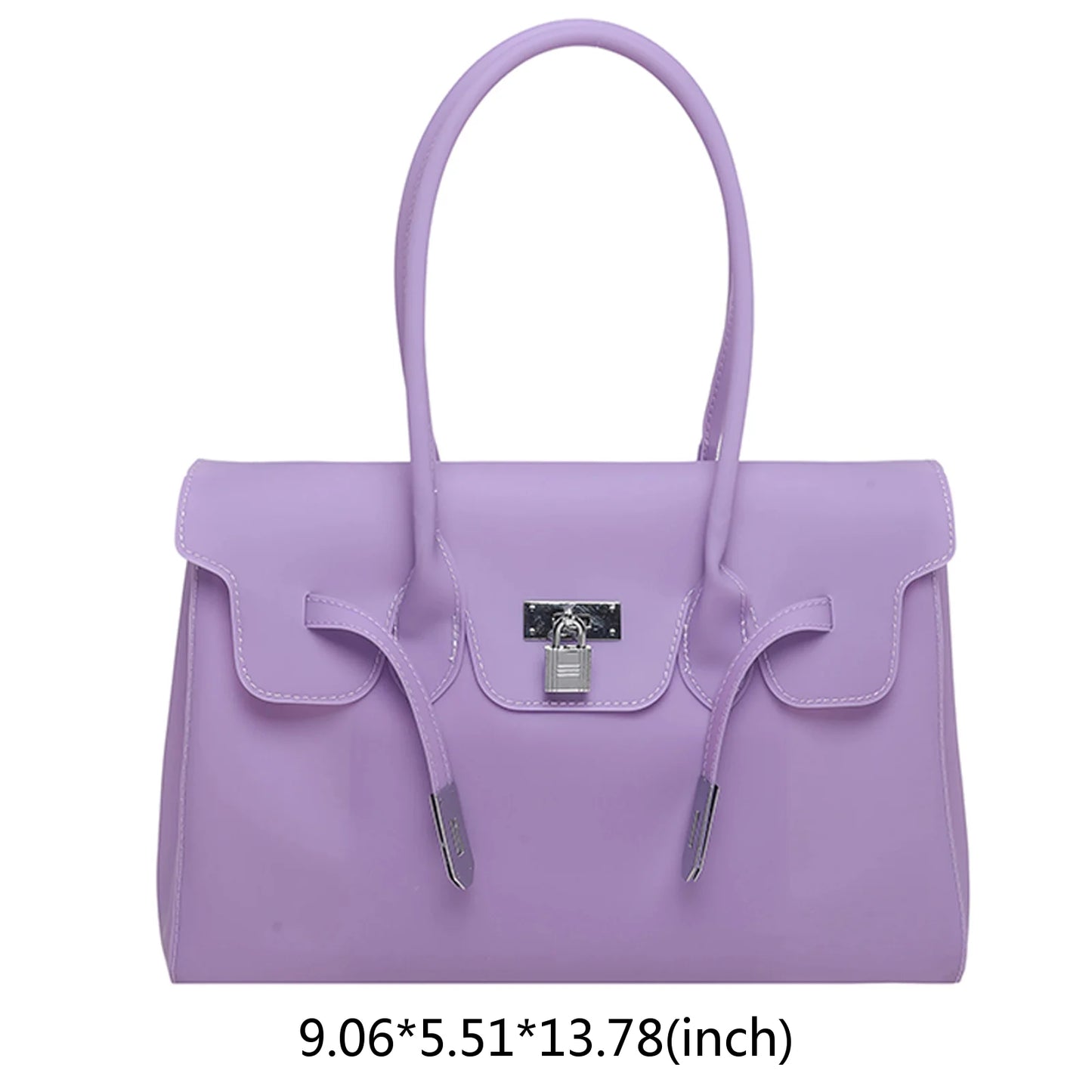 Korean PVC Waterproof Beach Shoulder Bag 2026 Summer Y2K Candy Color Jelly Bags Trendy Dopamine Fashion Tote Underarm Handbag