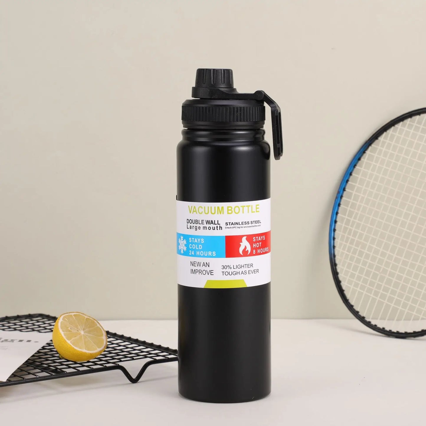 Camping Sports Steel Water Bottle 25oz 750ml Double Wall Sports Water Bottle Flask Big Mouth
